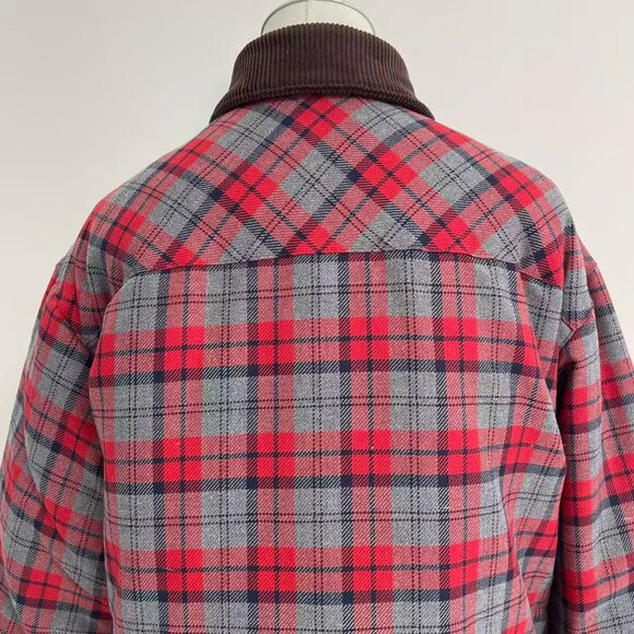 Medium-weight plaid down jacket - Picture 10 of 13